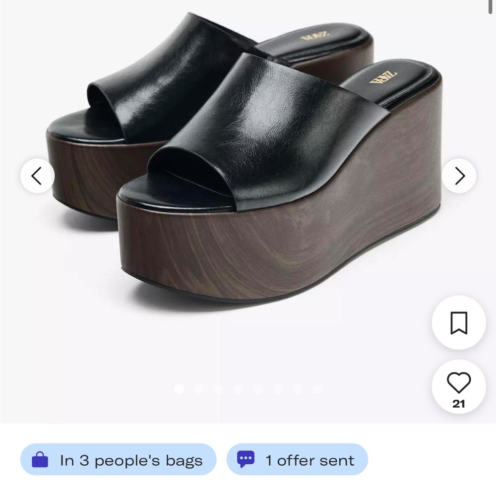 Zara Black and Brown Platform Mules